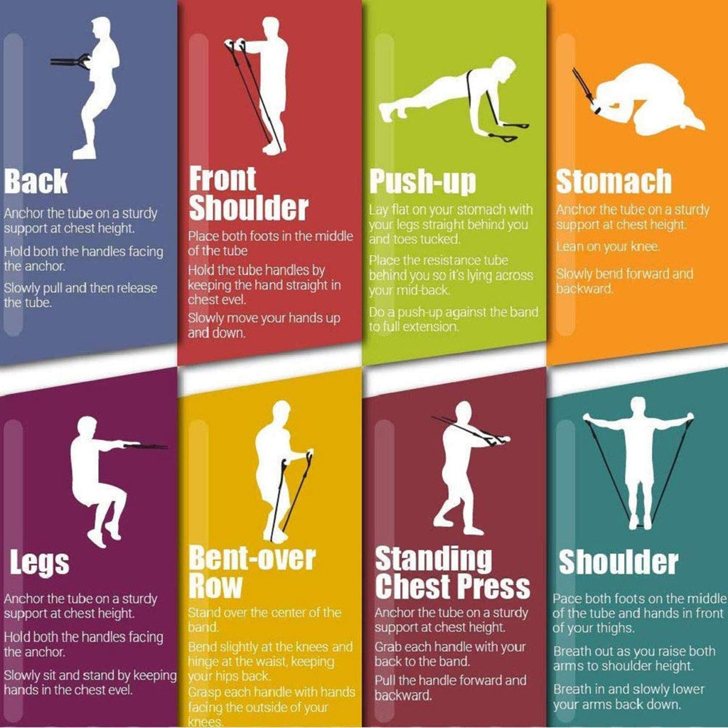 Premium Double Toning Tube Resistance Band for Workout for Men & Women, Exercise Bands with Heavy Quality Grip (Grey)