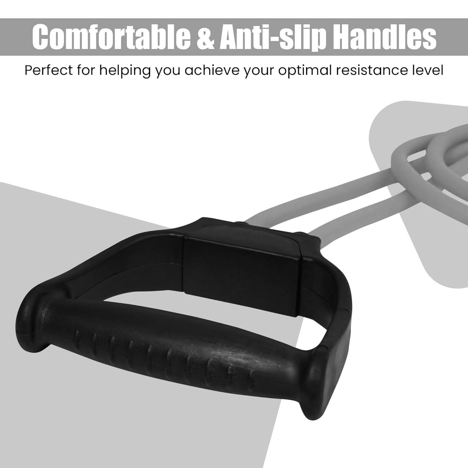 Premium Double Toning Tube Resistance Band for Workout for Men & Women, Exercise Bands with Heavy Quality Grip (Grey)