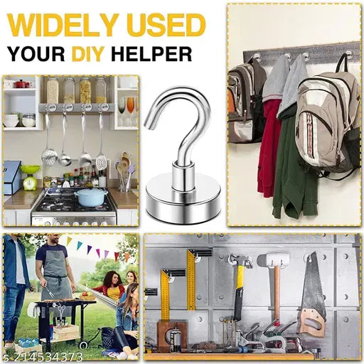 Magnetic Utility Magnet Hooks for Hanging Kitchen, Cruise, Classroom, Workplace, Office and Garage pack of 6